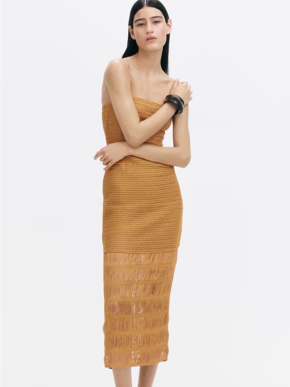 H&M COLLECTION SUMMER 2026
NWT YELLOW CROCHET-LOOK BANDEAU DRESS SIZE SMALL